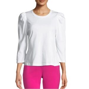 A.L.C. White Puff Sleeve Shirt Size Medium